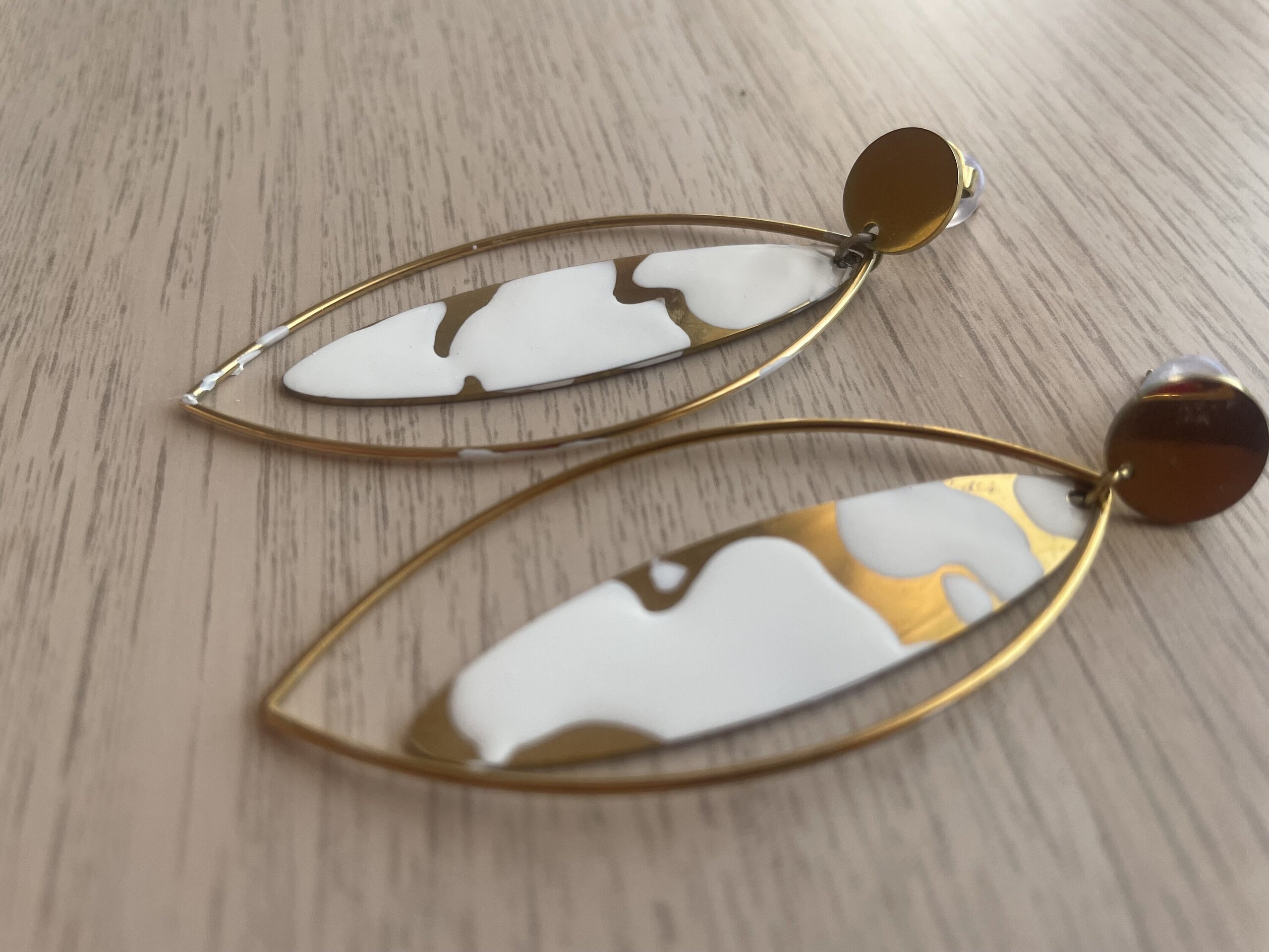 Pendientes Hoja De Oro - 2