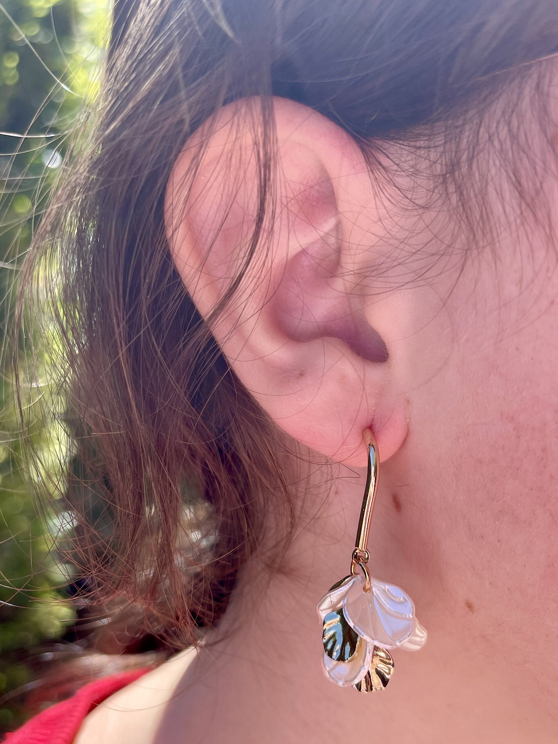 Pendientes Orquídea Blanca Colgante - 3